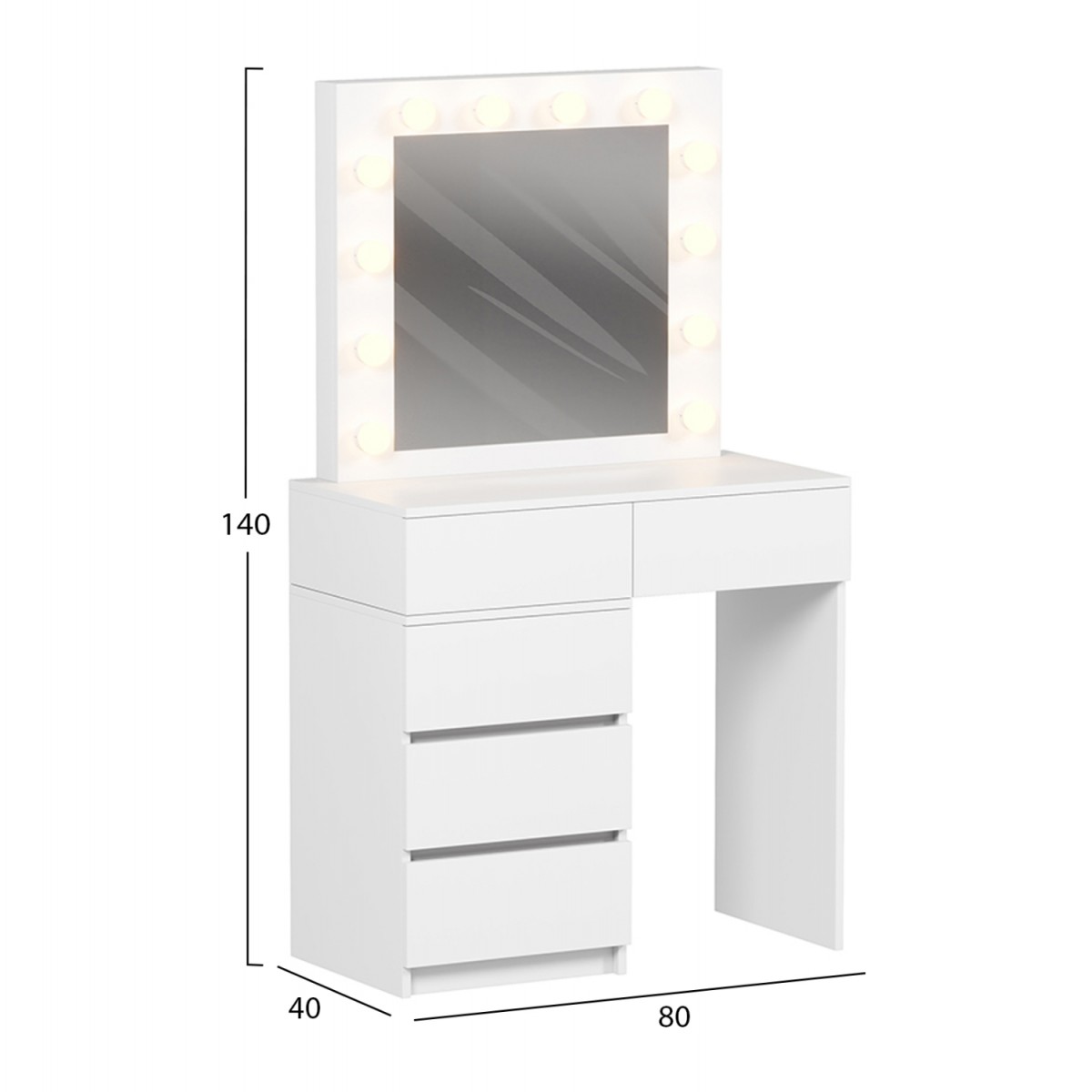 ΤΟΥΑΛΕΤΑ ΜΕ ΦΩΤΙΣΜΟ LED & ΣΥΡΤΑΡΙΑ BEYON HM2500.03 ΜΕΛΑΜΙΝΗ ΣΕ ΛΕΥΚΟ 80x40x140Υεκ.