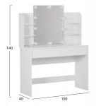 ΤΟΥΑΛΕΤΑ ΜΕ ΦΩΤΙΣΜΟ LED-ΡΑΦΙΑ-ΣΥΡΤΑΡΙΑ LAURYN HM2502.03 ΛΕΥΚΟ 108x40x140Υεκ