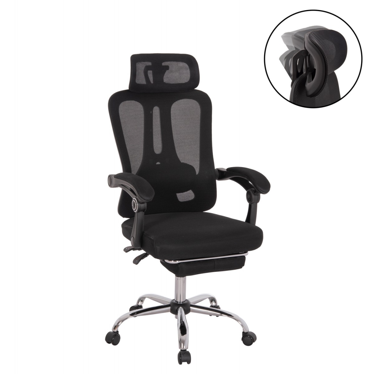 ΚΑΡΕΚΛΑ ΓΡΑΦΕΙΟΥ BARNET HM18258.01 ΜΑΥΡΟ MESH-ΜΑΥΡΟΣ ΣΚΕΛΕΤΟΣ NYLON 61x62x123Υ