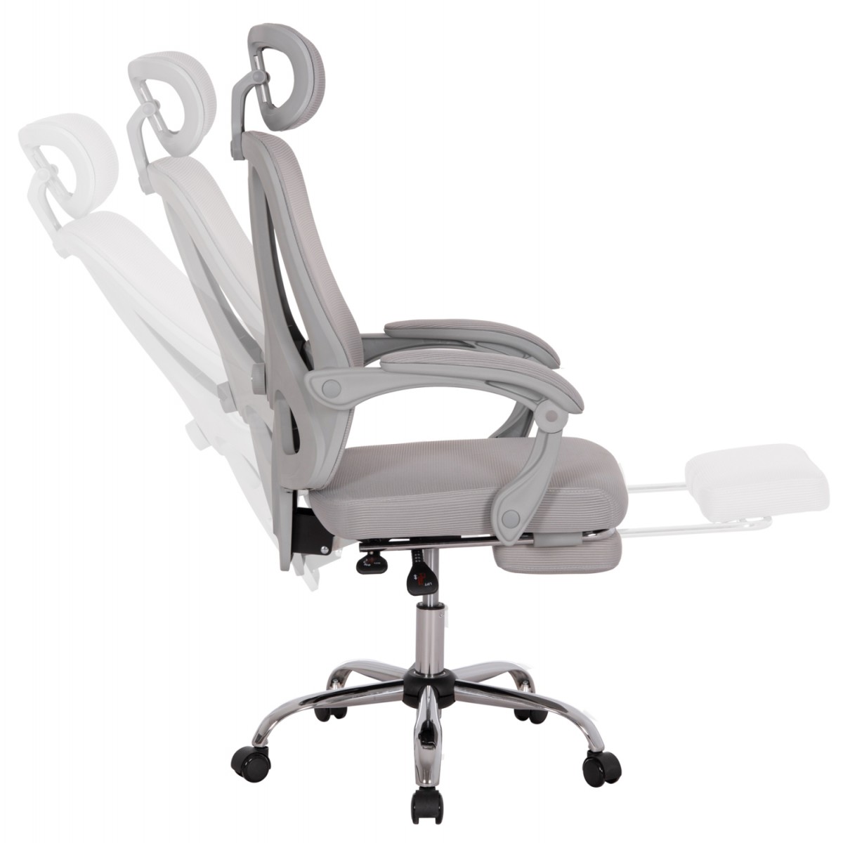 ΚΑΡΕΚΛΑ ΓΡΑΦΕΙΟΥ BARNET HM18258.02 ΓΚΡΙ MESH-ΓΚΡΙ ΣΚΕΛΕΤΟΣ NYLON 61x62x123Υ