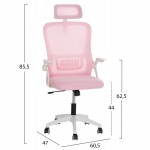 ΚΑΡΕΚΛΑ ΓΡΑΦΕΙΟΥ BLAZER HM1205.04 ΡΟΖ MESH-ΛΕΥΚΟΣ ΣΚΕΛΕΤΟΣ 60x58x110-130Υεκ.