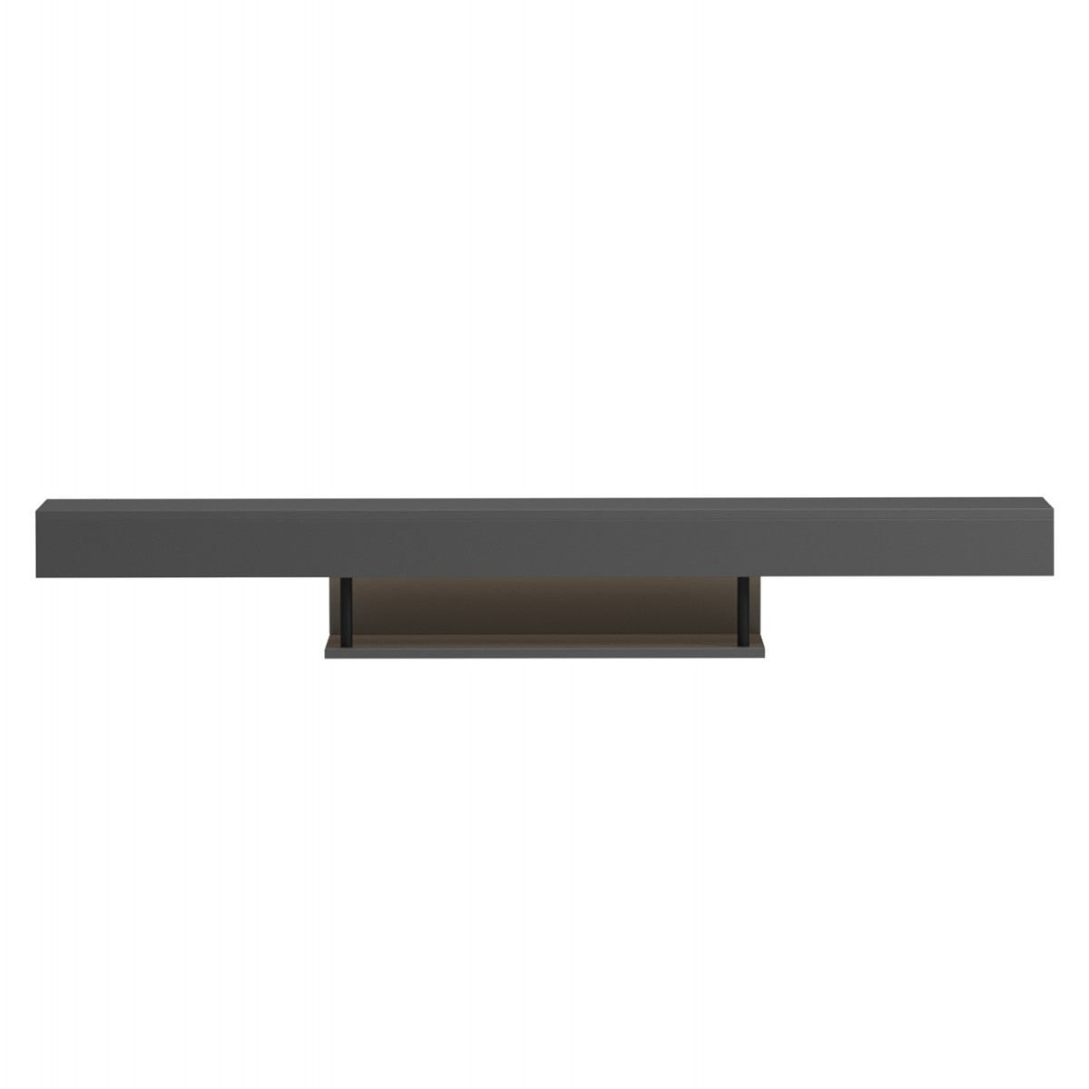 ΕΠΙΠΛΟ ΤΗΛΕΟΡΑΣΗΣ ΤΟΙΧΟΥ ME LED SAVOR HM18381.05 ΜΕΛΑΜΙΝΗ ΣΕ ΓΚΡΙ 150x29,5x22Υεκ