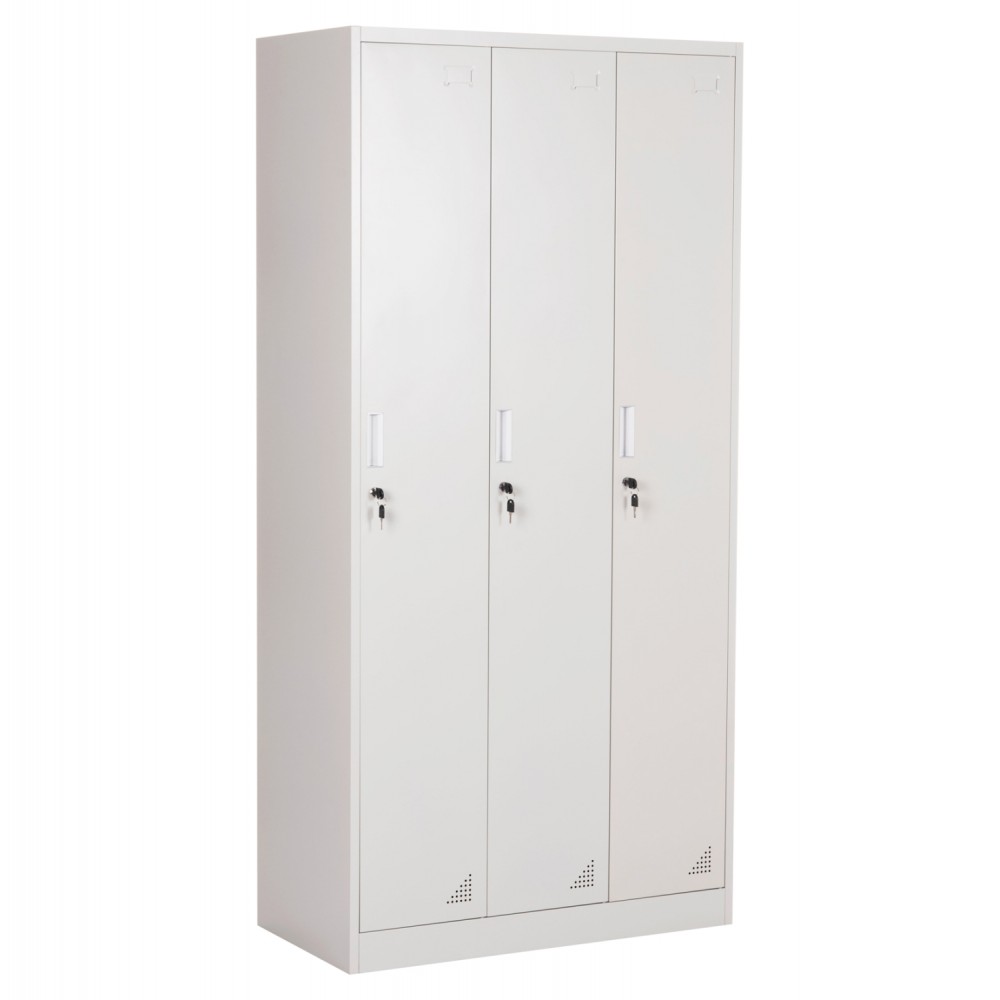 ΜΕΤΑΛΛΙΚΟΣ ΤΡΙΠΛΟΣ ΦΟΡΙΑΜΟΣ ΜΕ ΚΛΕΙΔΑΡΙΕΣ ALTONA HM5634.11 ΓΚΡΙ 90x45x185Υεκ.