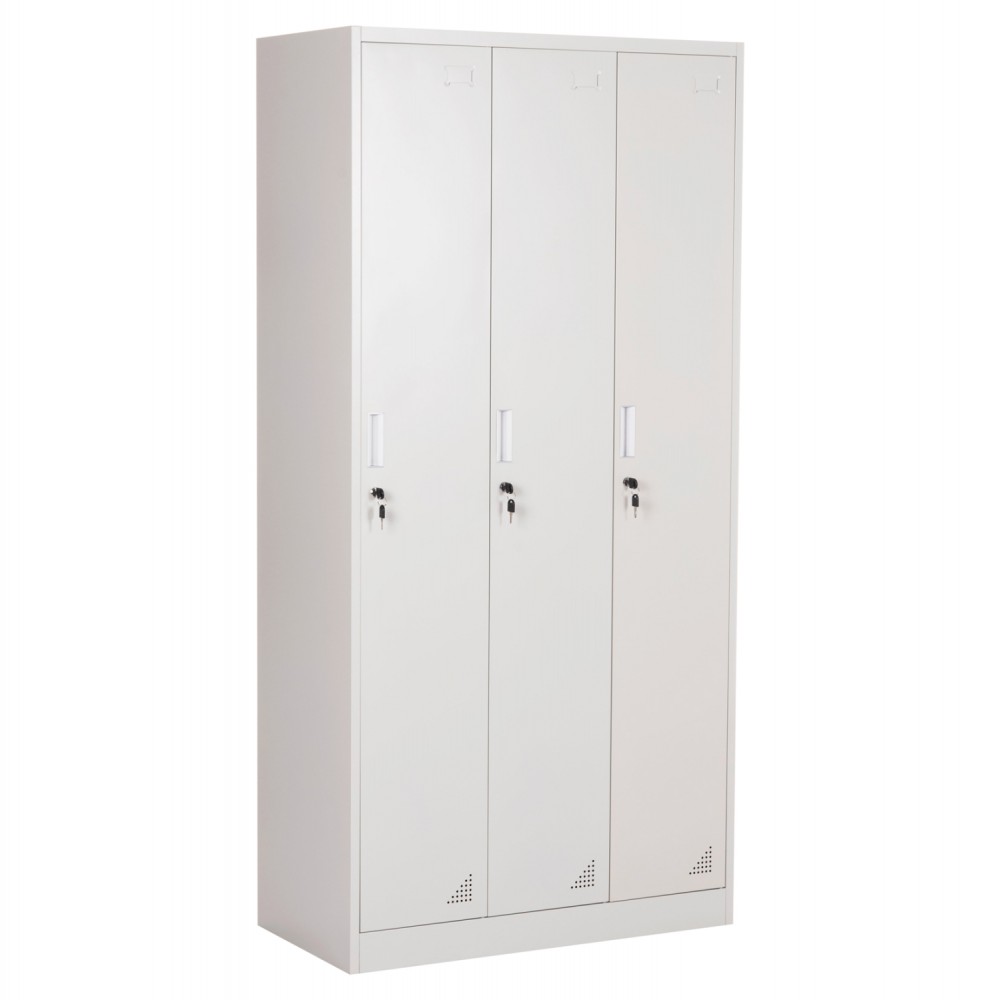 ΜΕΤΑΛΛΙΚΟΣ ΤΡΙΠΛΟΣ ΦΟΡΙΑΜΟΣ ΜΕ ΚΛΕΙΔΑΡΙΕΣ ALTONA HM5634.11 ΓΚΡΙ 90x45x185Υεκ.