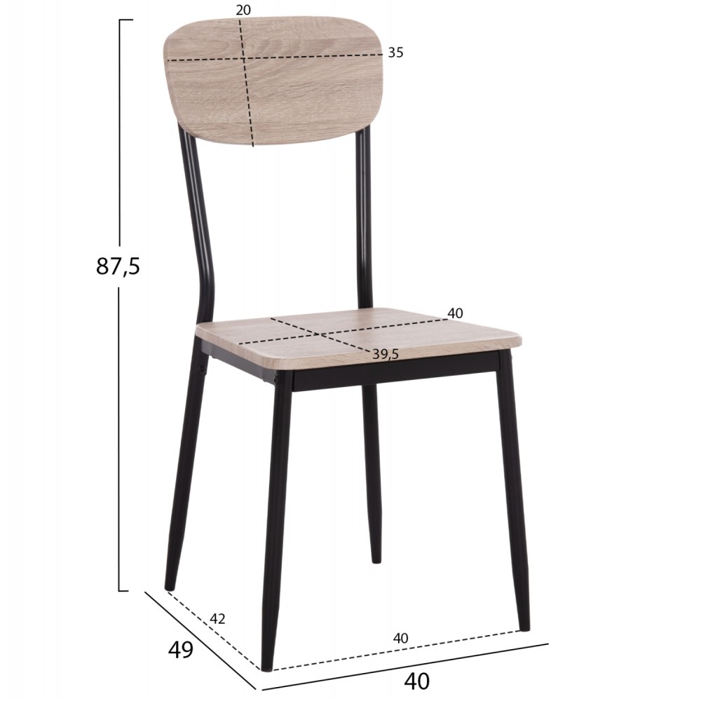 ΚΑΡΕΚΛΑ ΤΡΑΠΕΖΑΡΙΑΣ PAGET HM8373.01 SONAMA ΜΕ ΜΑΥΡΑ ΠΟΔΙΑ 40x49x87.5Y