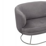 ΚΑΝΑΠΕΣ 2ΘΕΣΙΟΣ ARIEN HM8492.01 ΑΠΟ ΒΕΛΟΥΔΟ ΓΚΡΙ ΜΕ ΑΣΗΜΙ ΒΑΣΗ 125Χ80Χ84Υ εκ.