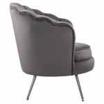 ΠΟΛΥΘΡΟΝΑ COQUILLE ΑΠΟ ΓΚΡΙ ΒΕΛΟΥΔΟ ΜΕ ΑΣΗΜΙ ΒΑΣΗ 80x78x85Υ εκ.HM8493.01