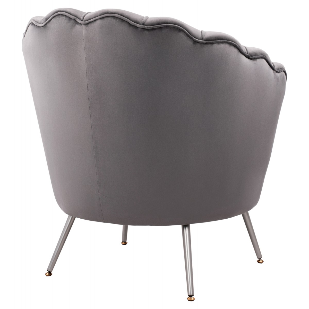 ΠΟΛΥΘΡΟΝΑ COQUILLE ΑΠΟ ΓΚΡΙ ΒΕΛΟΥΔΟ ΜΕ ΑΣΗΜΙ ΒΑΣΗ 80x78x85Υ εκ.HM8493.01