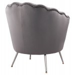 ΠΟΛΥΘΡΟΝΑ COQUILLE ΑΠΟ ΓΚΡΙ ΒΕΛΟΥΔΟ ΜΕ ΑΣΗΜΙ ΒΑΣΗ 80x78x85Υ εκ.HM8493.01