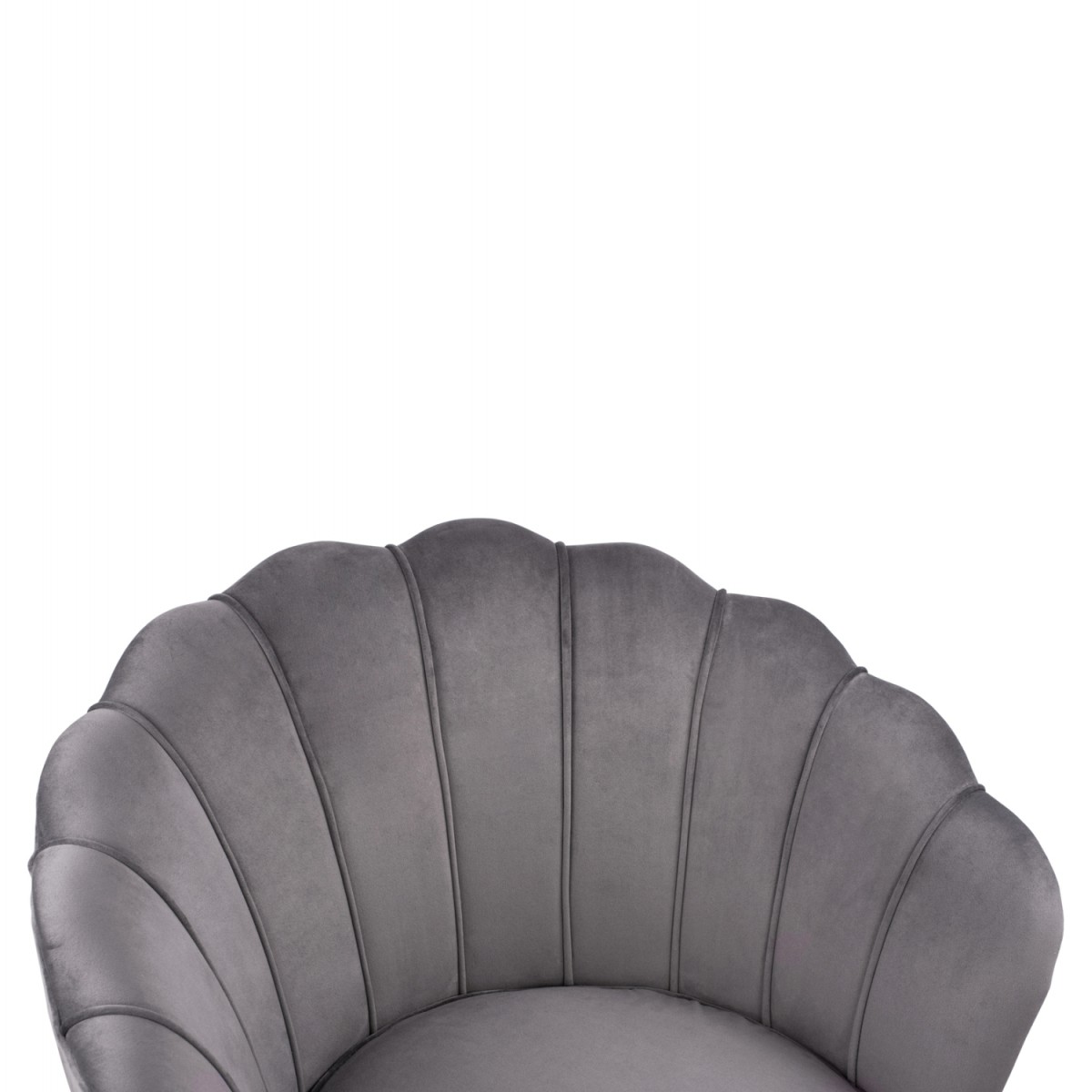 ΠΟΛΥΘΡΟΝΑ COQUILLE ΑΠΟ ΓΚΡΙ ΒΕΛΟΥΔΟ ΜΕ ΑΣΗΜΙ ΒΑΣΗ 80x78x85Υ εκ.HM8493.01