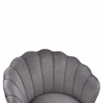 ΠΟΛΥΘΡΟΝΑ COQUILLE ΑΠΟ ΓΚΡΙ ΒΕΛΟΥΔΟ ΜΕ ΑΣΗΜΙ ΒΑΣΗ 80x78x85Υ εκ.HM8493.01