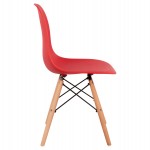 ΚΑΡΕΚΛΑ ΜΕ ΞΥΛΙΝΑ ΠΟΔΙΑ ΚΑΙ ΚΑΘΙΣΜΑ TWIST PP ΚΟΚΚΙΝΟ HM8460.04 46x50x82 εκ.