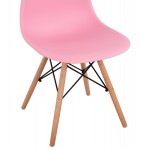 ΚΑΡΕΚΛΑ ΜΕ ΞΥΛΙΝΑ ΠΟΔΙΑ ΚΑΙ ΚΑΘΙΣΜΑ TWIST PP ΡΟΖ HM8460.05 46x50x82 εκ.