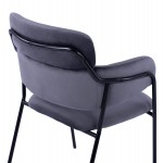 ΠΟΛΥΘΡΟΝΑΚΙ KELSO HM8521.01 ΒΕΛΟΥΔΟ ΣΚΟΥΡΟ ΓΚΡΙ & ΜΑΥΡΟ ΜΕΤΑΛΛΙΚΟ ΣΚΕΛΕΤΟ 52,5x52x80 cm