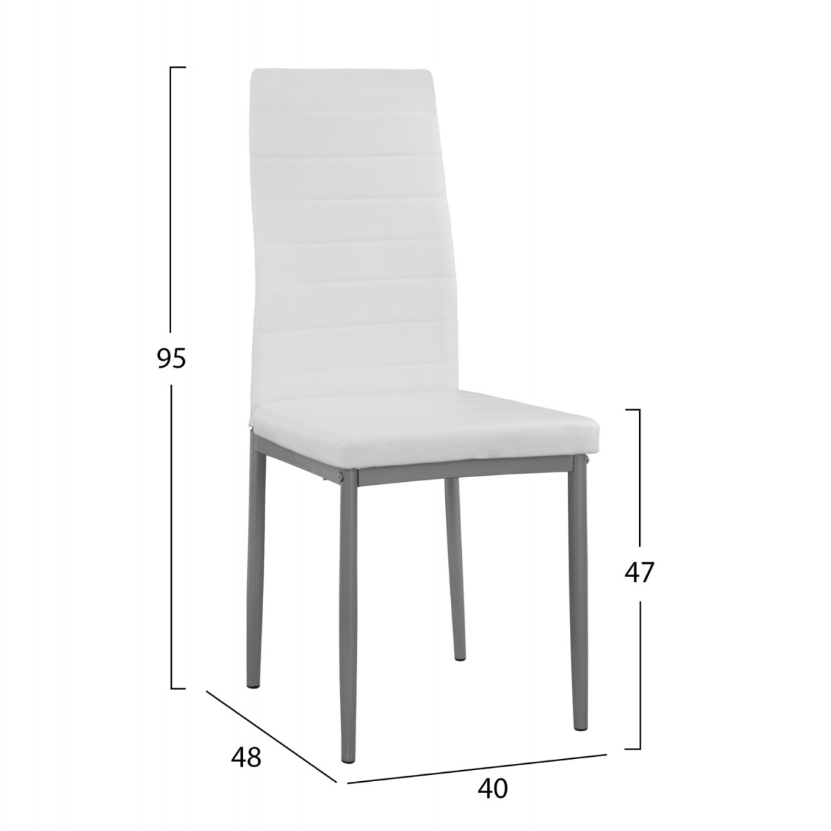 ΚΑΡΕΚΛΑ ΜΕΤΑΛΛΙΚΗ LADY HM0037.11 ΛΕΥΚΟ PU ΜΕΤΑΛΛΙΚΟ ΣΚΕΛΕΤΟ K/D 40x48x95Y εκ.