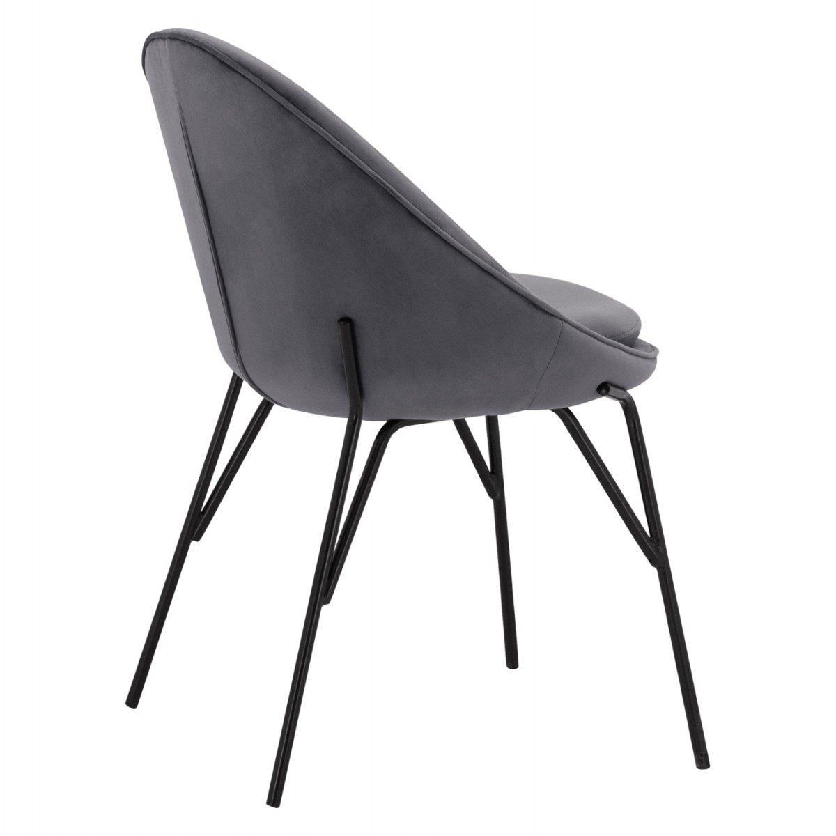 ΚΑΡΕΚΛΑ KELSEY ΑΠΟ ΒΕΛΟΥΔΟ ΓΚΡΙ ΜΕ ΜΑΥΡΑ ΠΟΔΙΑ HM8684.11 59x63x84 εκ.