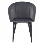 ΠΟΛΥΘΡΟΝΑΚΙ BESSIE HM8699.01 ΒΕΛΟΥΔΟ ΓΚΡΙ ΜΕ ΜΕΤΑΛΛΙΚΟ ΣΚΕΛΕΤΟ 60x62x80Y εκ.