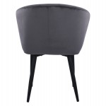 ΠΟΛΥΘΡΟΝΑΚΙ BESSIE HM8699.01 ΒΕΛΟΥΔΟ ΓΚΡΙ ΜΕ ΜΕΤΑΛΛΙΚΟ ΣΚΕΛΕΤΟ 60x62x80Y εκ.