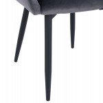 ΠΟΛΥΘΡΟΝΑΚΙ BESSIE HM8699.01 ΒΕΛΟΥΔΟ ΓΚΡΙ ΜΕ ΜΕΤΑΛΛΙΚΟ ΣΚΕΛΕΤΟ 60x62x80Y εκ.