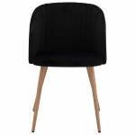 ΠΟΛΥΘΡΟΝΑΚΙ LEAH HM8543.04 ΜΕ ΒΕΛΟΥΔΟ ΜΑΥΡΟ ΚΑΙ ΜΕΤΑΛΛΙΚΑ ΠΟΔΙΑ 53x57x81 εκ.