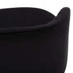 ΠΟΛΥΘΡΟΝΑΚΙ LEAH HM8543.04 ΜΕ ΒΕΛΟΥΔΟ ΜΑΥΡΟ ΚΑΙ ΜΕΤΑΛΛΙΚΑ ΠΟΔΙΑ 53x57x81 εκ.