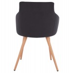 ΠΟΛΥΘΡΟΝΑΚΙ IVY ΒΕΛΟΥΔΟ ΜΑΥΡΟ ΚΑΙ ΜΕΤΑΛΛΙΚΑ ΠΟΔΙΑ HM8546.04 53x55x79 εκ.