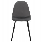 ΚΑΡΕΚΛΑ LEONARDO ΒΕΛΟΥΔΟ ΓΚΡΙ ΜΕ ΜΕΤΑΛΛΙΚΑ ΠΟΔΙΑ 45x53x85Υ εκ. HM00100.01