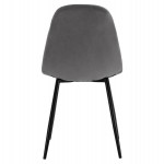 ΚΑΡΕΚΛΑ LEONARDO ΒΕΛΟΥΔΟ ΓΚΡΙ ΜΕ ΜΕΤΑΛΛΙΚΑ ΠΟΔΙΑ 45x53x85Υ εκ. HM00100.01