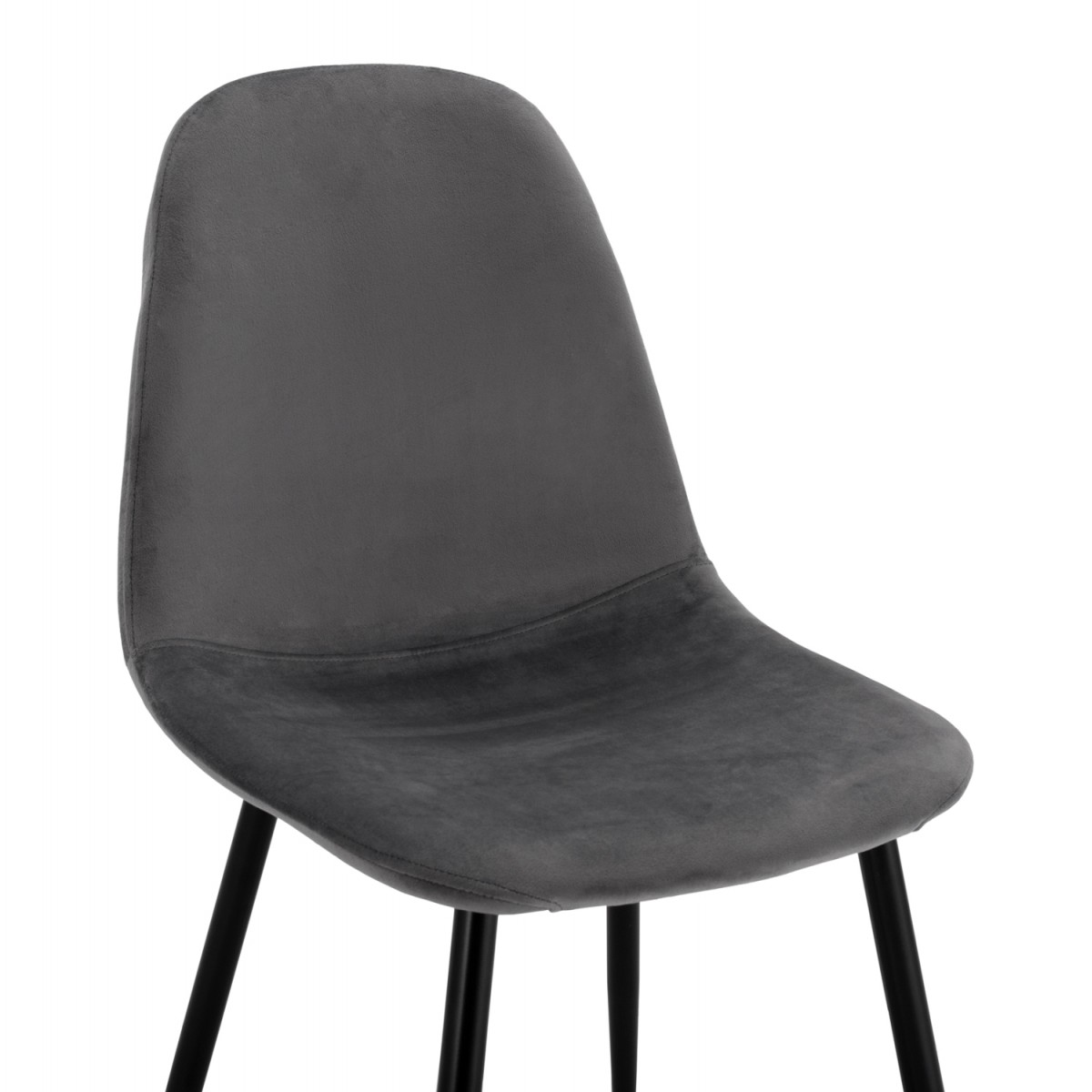 ΚΑΡΕΚΛΑ LEONARDO ΒΕΛΟΥΔΟ ΓΚΡΙ ΜΕ ΜΕΤΑΛΛΙΚΑ ΠΟΔΙΑ 45x53x85Υ εκ. HM00100.01