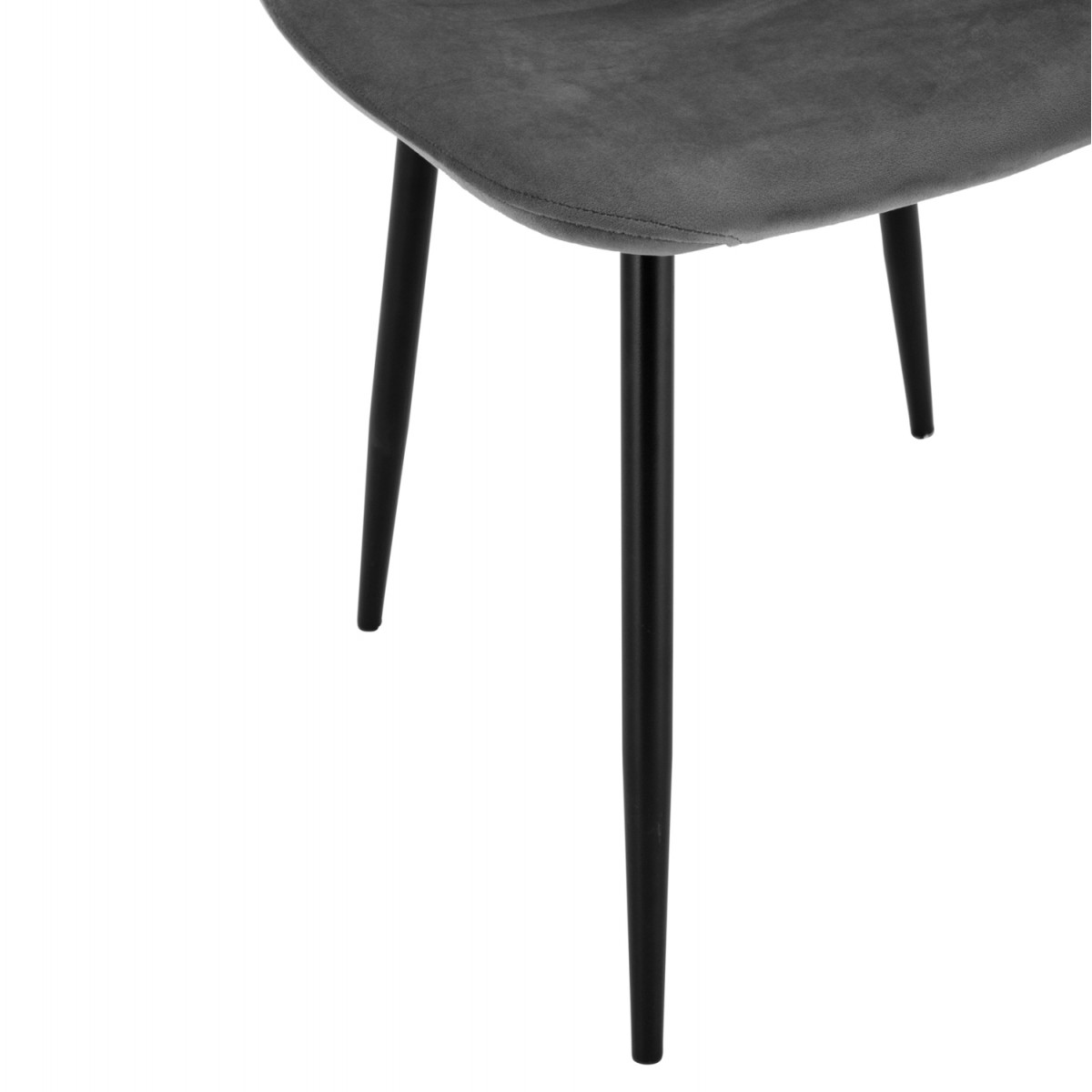 ΚΑΡΕΚΛΑ LEONARDO ΒΕΛΟΥΔΟ ΓΚΡΙ ΜΕ ΜΕΤΑΛΛΙΚΑ ΠΟΔΙΑ 45x53x85Υ εκ. HM00100.01