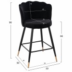 ΣΚΑΜΠΟ ΜΕΣΑΙΟΥ ΥΨΟΥΣ HM8736.04 VESNA ΒΕΛΟΥΔΟ ΜΑΥΡΟ ΜΕ ΜΕΤΑΛΛΙΚΟ ΣΚΕΛΕΤΟ 50x50x90 εκ.