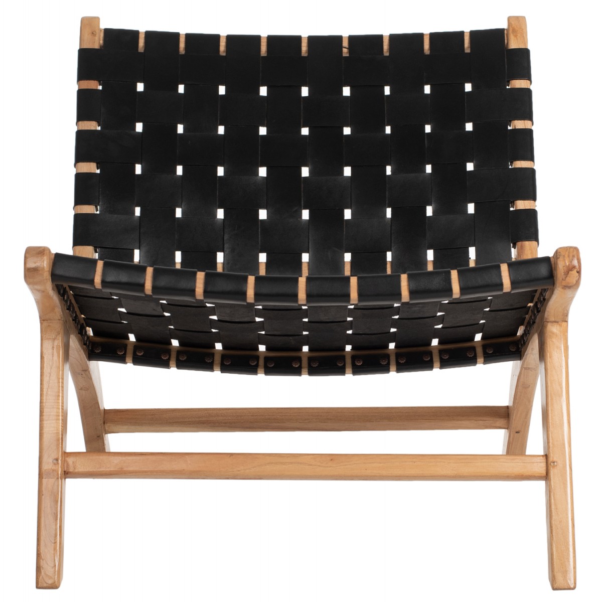 ΚΑΡΕΚΛΑ FELIPE HM9384.02 ΜΑΣΙΦ ΤΕΑΚ ΚΑΙ ΜΑΥΡΟ PU 65x82x88Υεκ.