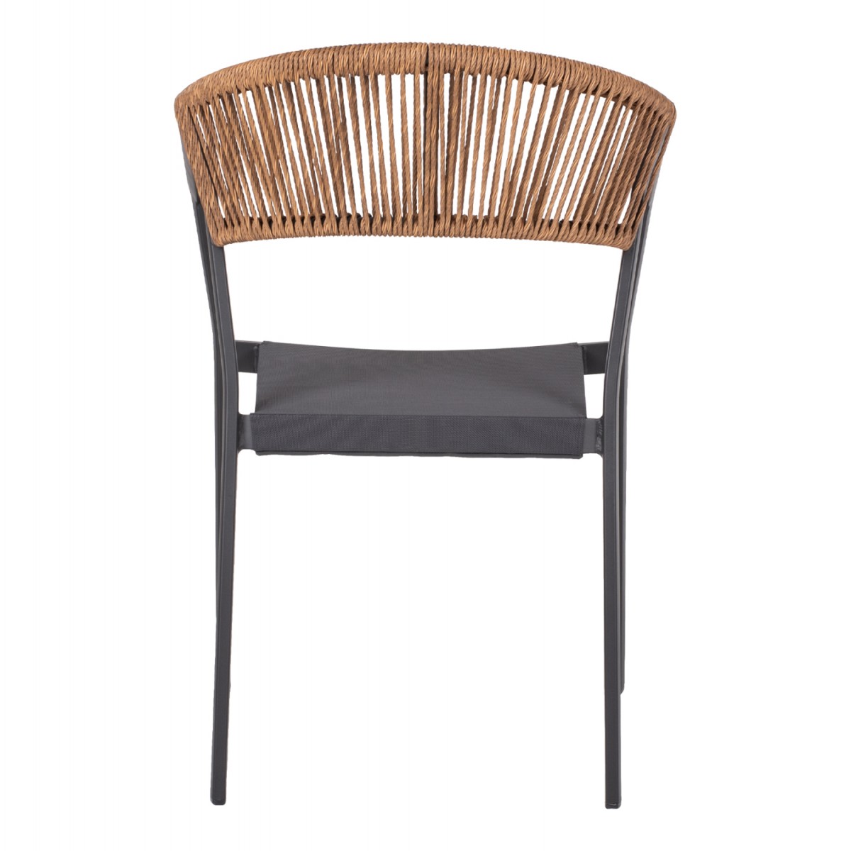 ΠΟΛΥΘΡΟΝΑ ΑΛΟΥΜΙΝΙΟΥ HM5891.01 ΑΝΘΡΑΚΙ ΣΚΕΛΕΤΟΣ&TEXTLINE-ΜΠΕΖ RATTAN 56,5x58x79Υ εκ.