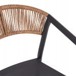 ΠΟΛΥΘΡΟΝΑ ΑΛΟΥΜΙΝΙΟΥ HM5891.01 ΑΝΘΡΑΚΙ ΣΚΕΛΕΤΟΣ&TEXTLINE-ΜΠΕΖ RATTAN 56,5x58x79Υ εκ.