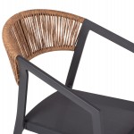 ΠΟΛΥΘΡΟΝΑ ΑΛΟΥΜΙΝΙΟΥ HM5891.01 ΑΝΘΡΑΚΙ ΣΚΕΛΕΤΟΣ&TEXTLINE-ΜΠΕΖ RATTAN 56,5x58x79Υ εκ.