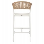 ΣΚΑΜΠΟ ΑΛΟΥΜΙΝΙΟΥ ΛΕΥΚΟ ΜΕ ΜΠΡΑΤΣΑ RATTAN & TEXTLINE 56x58x105Yεκ. HM5892.22