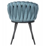 ΠΟΛΥΘΡΟΝΑΚΙ LUANDA HM8741.05 ΤΙΡΚΟΥΑΖ ΒΕΛΟΥΔΟ-ΜΑΥΡΑ ΜΕΤΑΛΛΙΚΑ ΠΟΔΙΑ 62x54x79Υεκ.