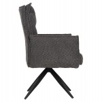 ΠΟΛΥΘΡΟΝΑ ΤΡΑΠΕΖΑΡΙΑΣ ZORIN HM9846.03 ΓΚΡΙ ΥΦΑΣΜΑ-ΜΑΥΡΑ ΜΕΤΑΛΛΙΚΑ ΠΟΔΙΑ 64x66x94,5Υεκ.