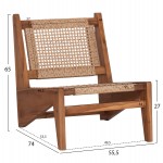 ΚΑΡΕΚΛΑ LOUNGE LUKILLA HM9913 ΞΥΛΟ TEAK ΣΕ ΦΥΣΙΚΟ--ΣΥΝΘ.ΣΧΟΙΝΙ ΜΠΕΖ 55,5x74x65Υεκ.