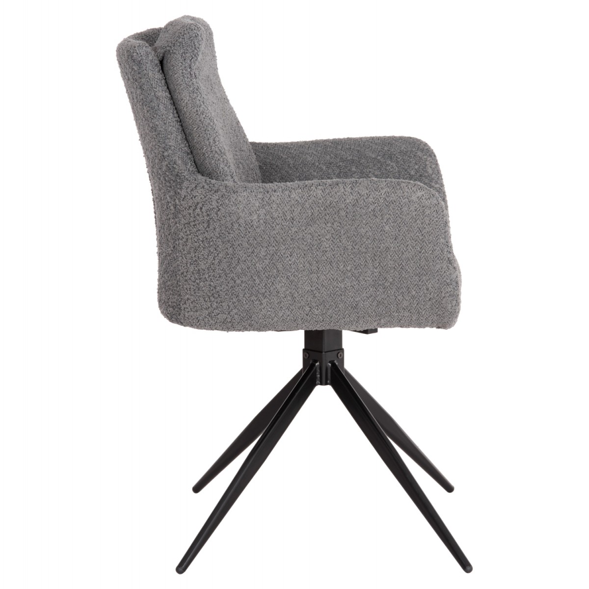 ΠΟΛΥΘΡΟΝΑ ΠΕΡΙΣΤΡΕΦ. BLANS HM9942.01 ΓΚΡΙ ΜΠΟΥΚΛΕ ΥΦΑΣΜΑ-ΜΕΤΑΛΛΙΚΑ ΠΟΔΙΑ 62x60x90Υ