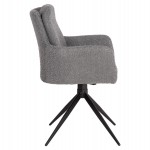 ΠΟΛΥΘΡΟΝΑ ΠΕΡΙΣΤΡΕΦ. BLANS HM9942.01 ΓΚΡΙ ΜΠΟΥΚΛΕ ΥΦΑΣΜΑ-ΜΕΤΑΛΛΙΚΑ ΠΟΔΙΑ 62x60x90Υ