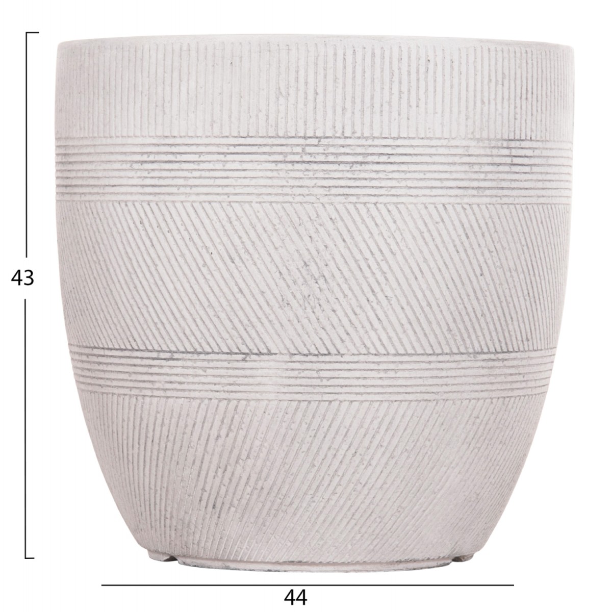 ΣΕΤ 4ΤΜΧ ΓΛΑΣΤΡΕΣ ΣΤΡΟΓΓΥΛΕΣ ΣΕΙΡΑ GARDENER HM4719 FIBERCLAY-ΧΡΩΜΑ CEMENT Φ44x43Υεκ