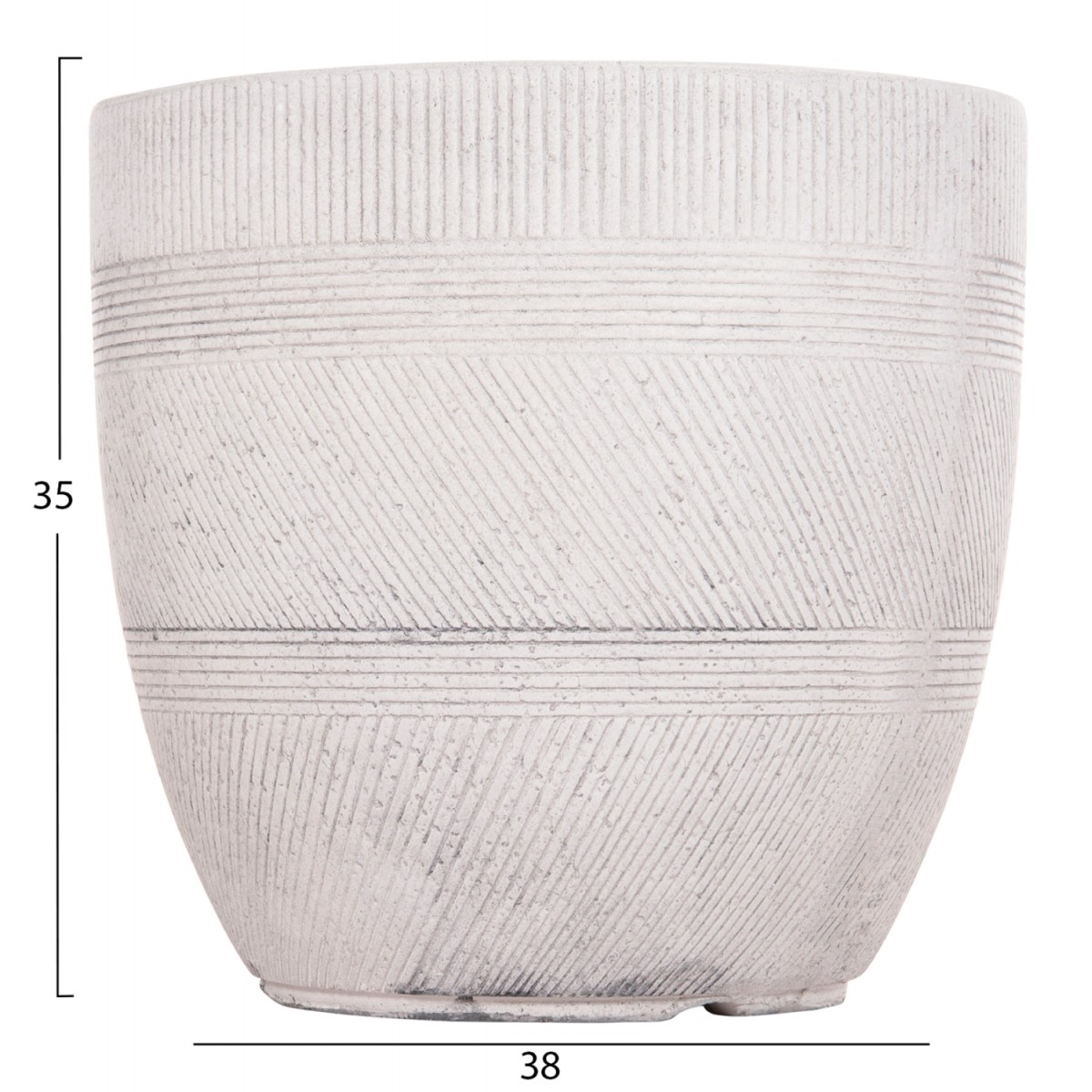 ΣΕΤ 4ΤΜΧ ΓΛΑΣΤΡΕΣ ΣΤΡΟΓΓΥΛΕΣ ΣΕΙΡΑ GARDENER HM4719 FIBERCLAY-ΧΡΩΜΑ CEMENT Φ44x43Υεκ