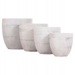 ΣΕΤ 4ΤΜΧ ΓΛΑΣΤΡΕΣ ΣΤΡΟΓΓΥΛΕΣ ΣΕΙΡΑ GARDENER HM4719 FIBERCLAY-ΧΡΩΜΑ CEMENT Φ44x43Υεκ