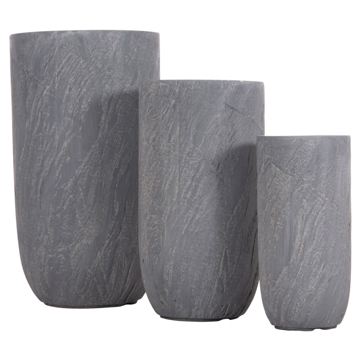 ΣΕΤ 3ΤΜΧ ΓΛΑΣΤΡΕΣ ΚΥΛΙΝΔΡΟΙ ΣΕΙΡΑ GARDENER HM4720 FIBERCLAY-ΧΡΩΜΑ CEMENT Φ44x79Υεκ