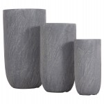 ΣΕΤ 3ΤΜΧ ΓΛΑΣΤΡΕΣ ΚΥΛΙΝΔΡΟΙ ΣΕΙΡΑ GARDENER HM4720 FIBERCLAY-ΧΡΩΜΑ CEMENT Φ44x79Υεκ