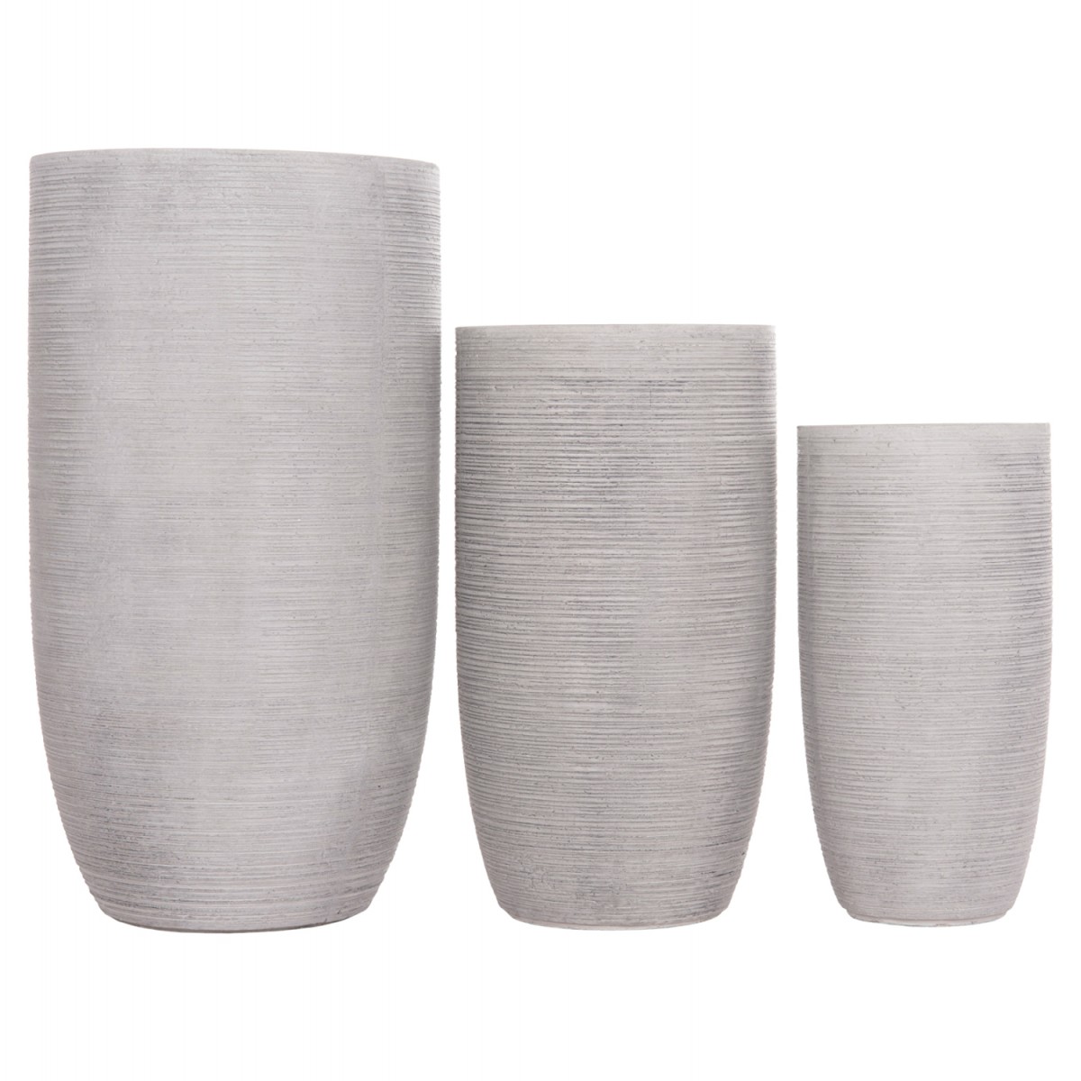 ΣΕΤ 3ΤΜΧ ΓΛΑΣΤΡΕΣ ΚΥΛΙΝΔΡΟΙ ΣΕΙΡΑ GARDENER HM4721 FIBERCLAY-ΧΡΩΜΑ CEMENT Φ42x78Υεκ