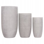 ΣΕΤ 3ΤΜΧ ΓΛΑΣΤΡΕΣ ΚΥΛΙΝΔΡΟΙ ΣΕΙΡΑ GARDENER HM4721 FIBERCLAY-ΧΡΩΜΑ CEMENT Φ42x78Υεκ