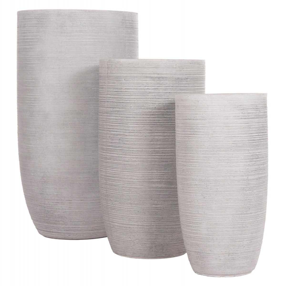 ΣΕΤ 3ΤΜΧ ΓΛΑΣΤΡΕΣ ΚΥΛΙΝΔΡΟΙ ΣΕΙΡΑ GARDENER HM4721 FIBERCLAY-ΧΡΩΜΑ CEMENT Φ42x78Υεκ