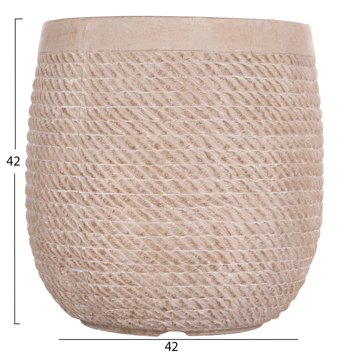 ΣΕΤ 4ΤΜΧ ΓΛΑΣΤΡΕΣ ΣΤΡΟΓΓΥΛΕΣ GARDENER HM4722 FIBERCLAY--IVORY CEMENT Φ54x54Υεκ